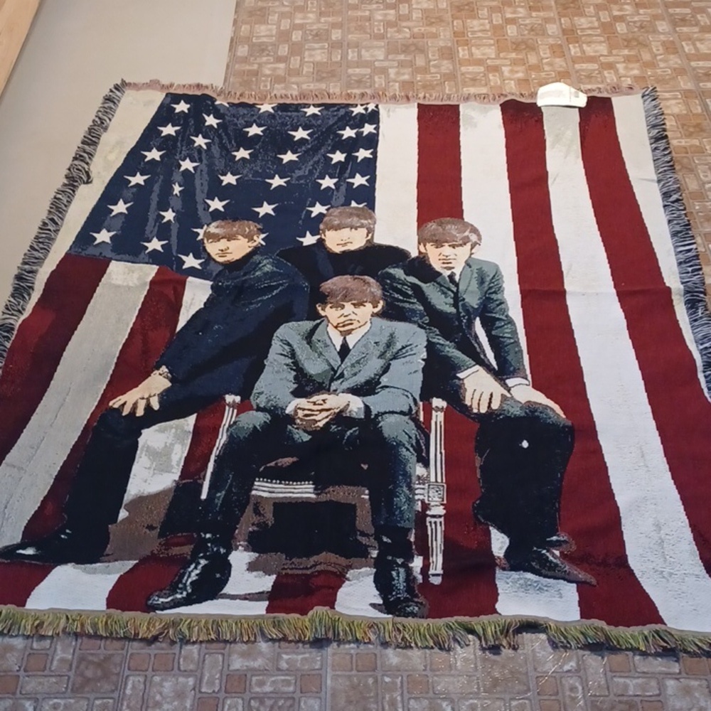 Beatles tapestry blanket America Flag 67x55 from the Rag Barn America Cl…